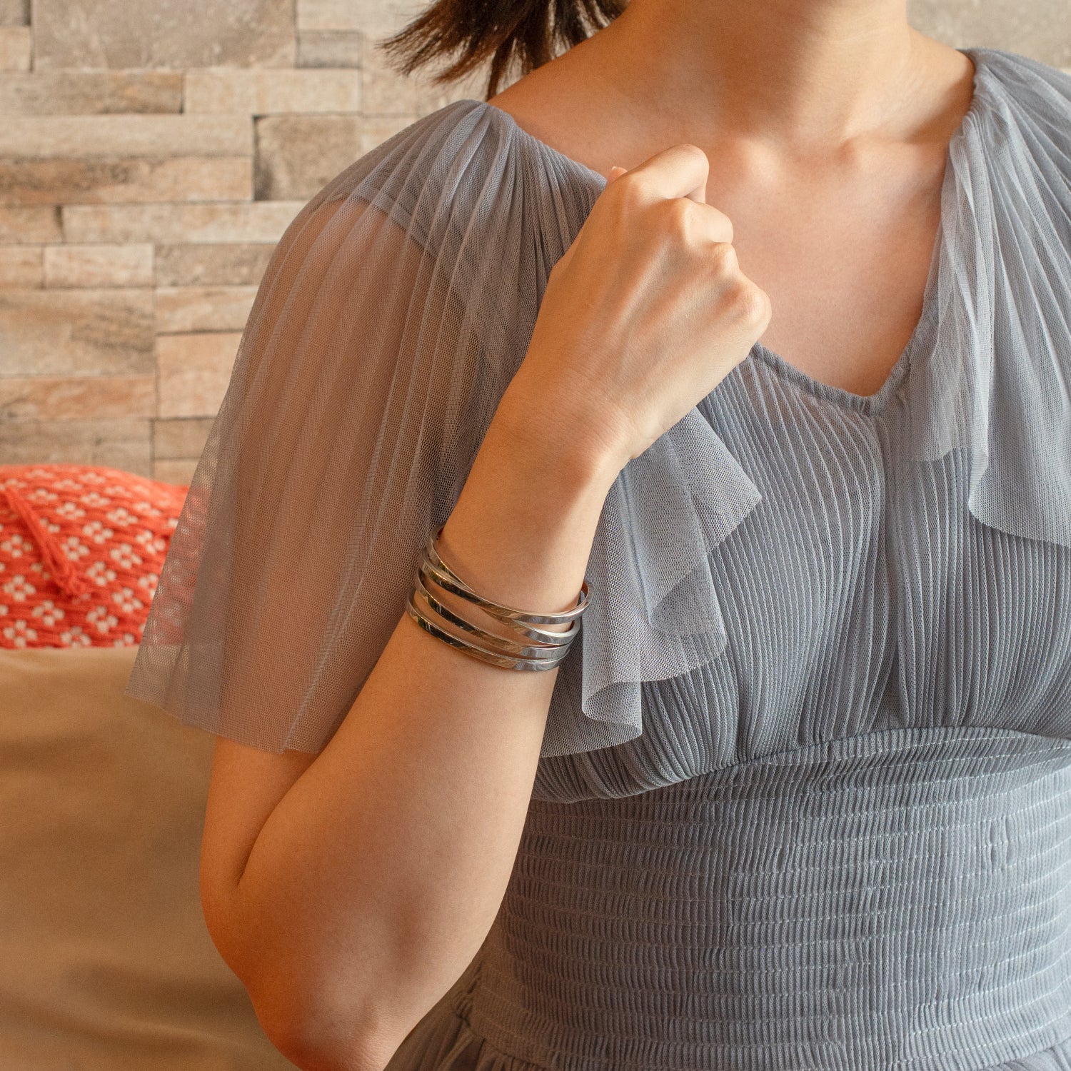 Combination Bangle Silver