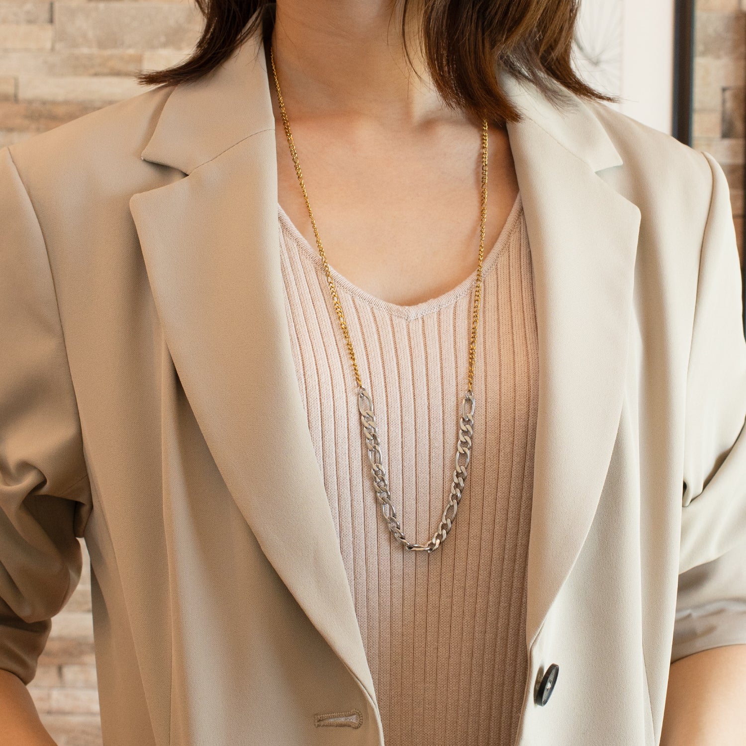 Bicolor Necklace Long