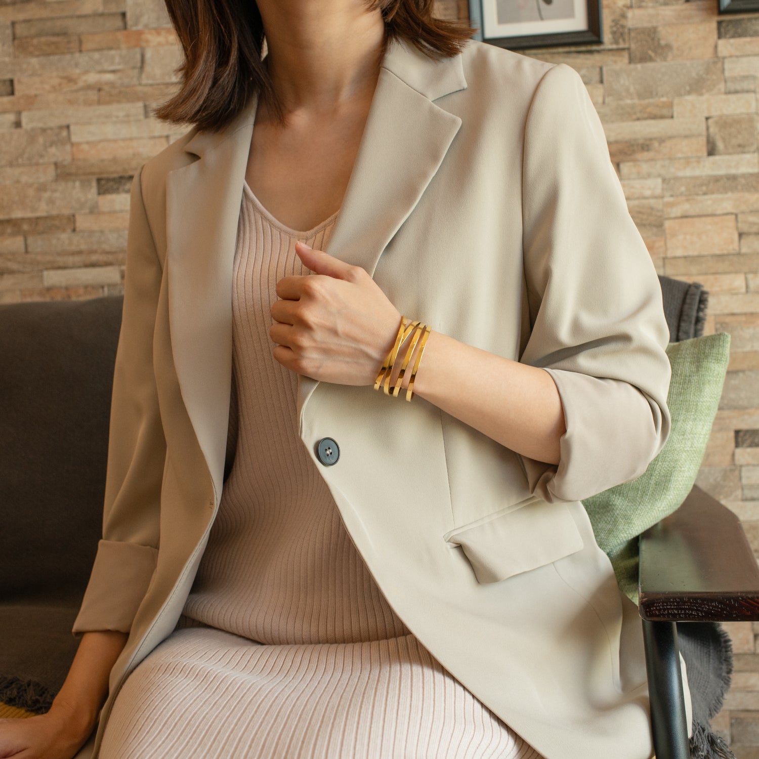 Combination Bangle Gold