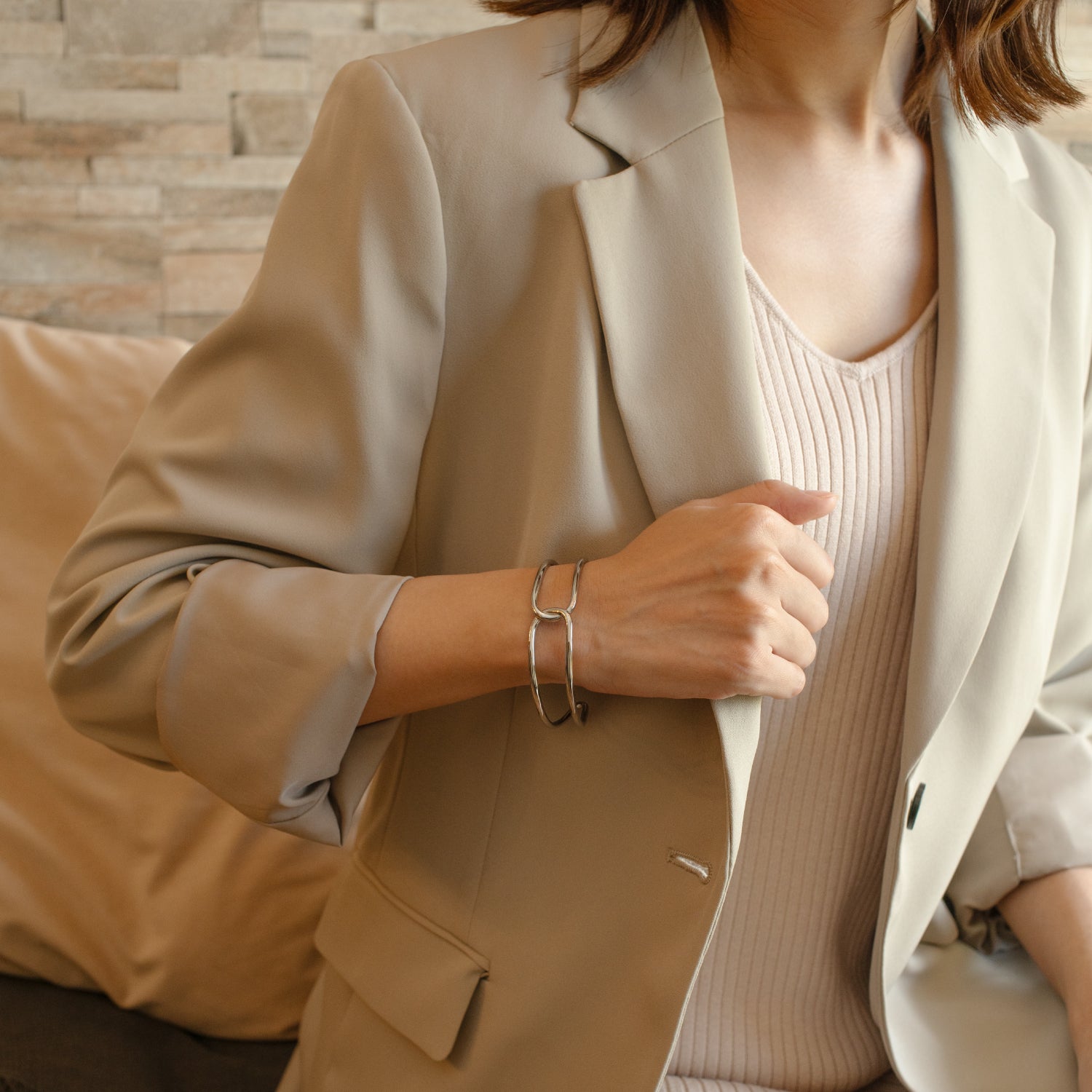 Cross Bangle Silver