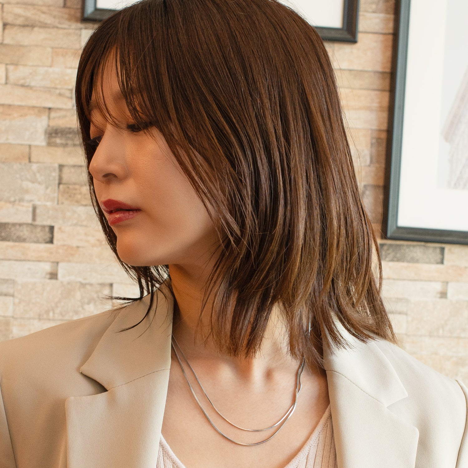 Layered Chain Necklace Silver