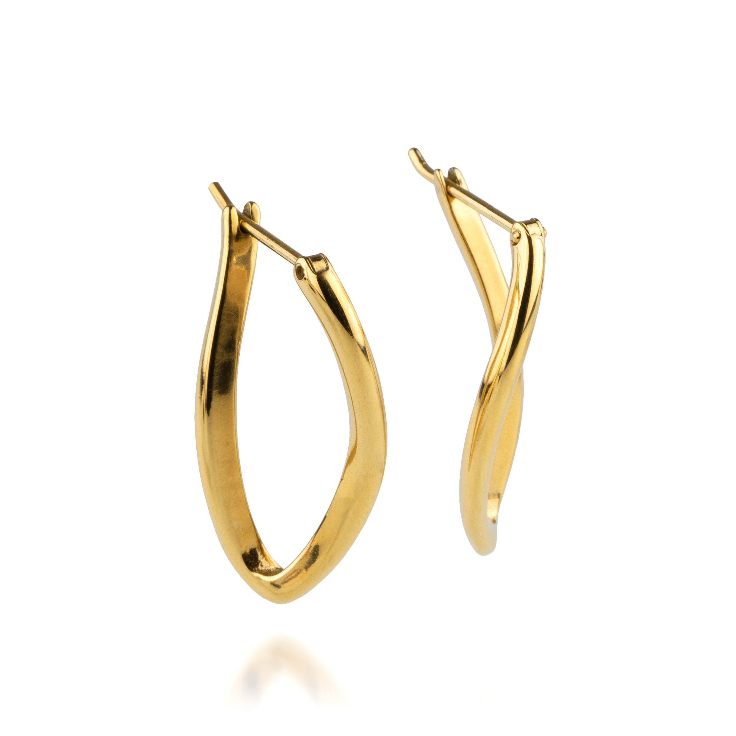 Wave Hoop Earrings Gold