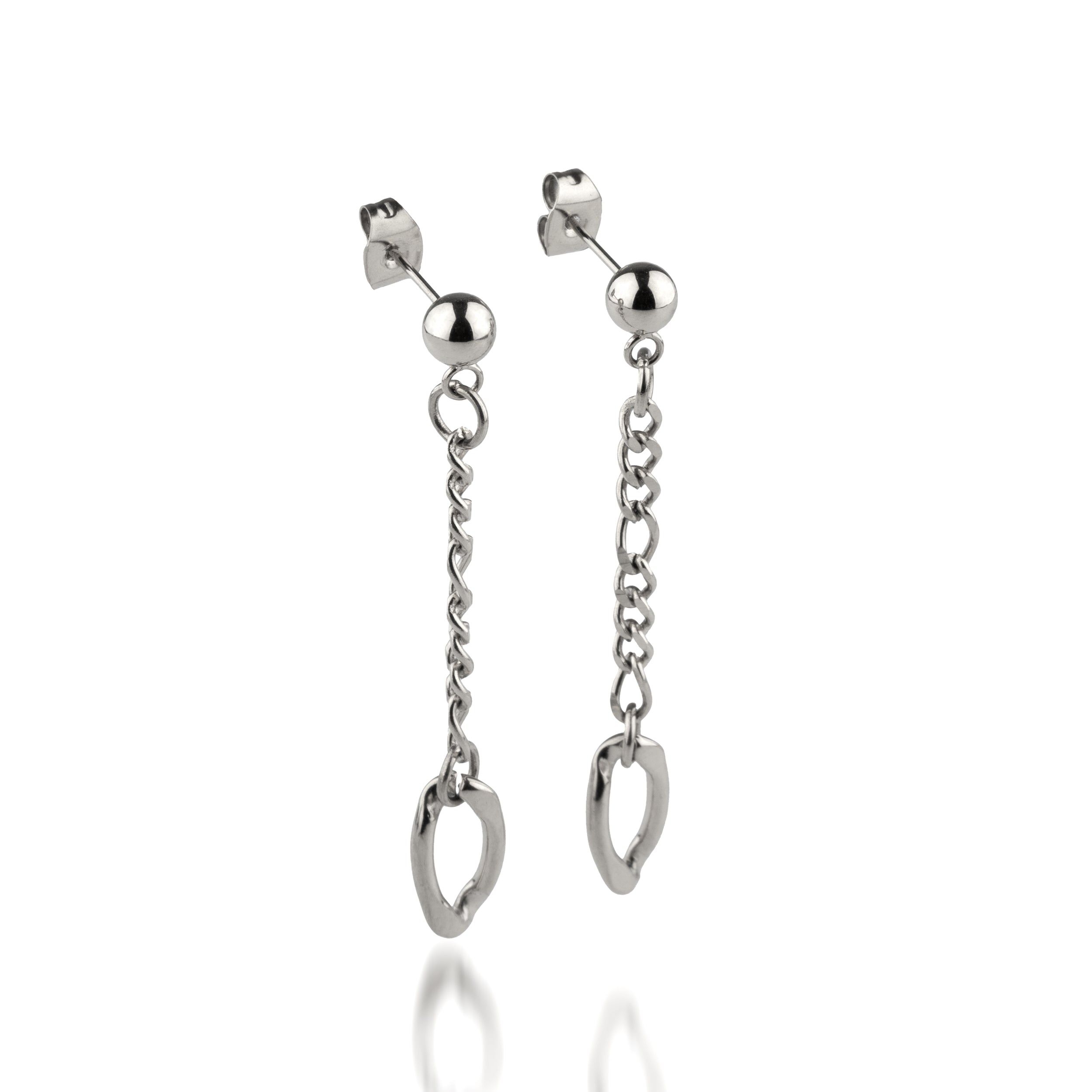 Chain Earrings D Silver
