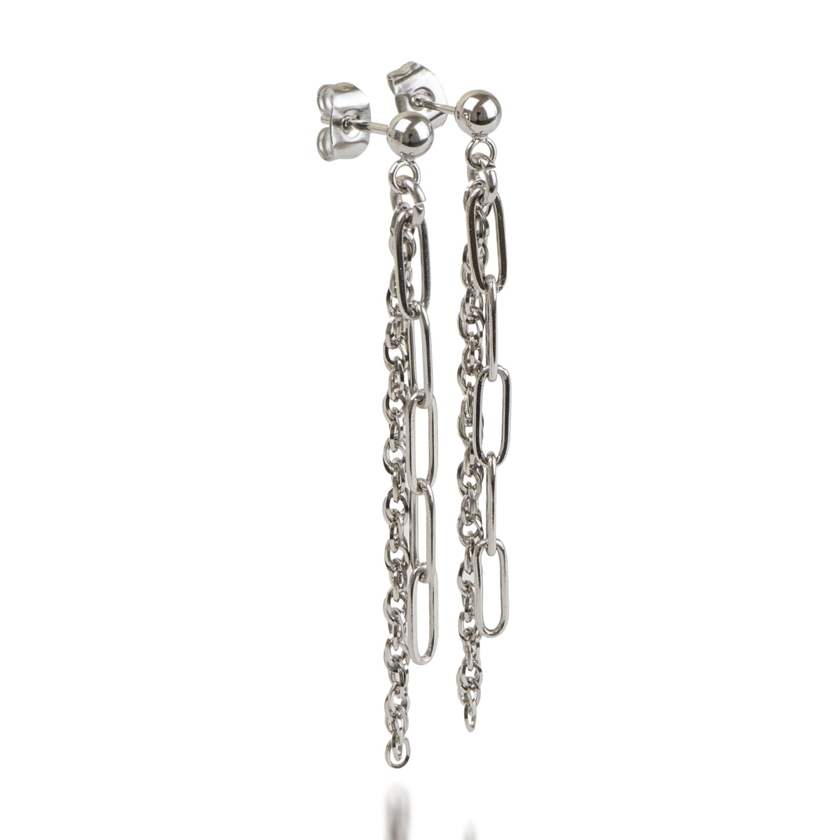 Chain earrings B Silver