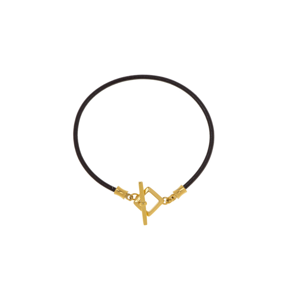 Leather Mantel Bracelet Gold