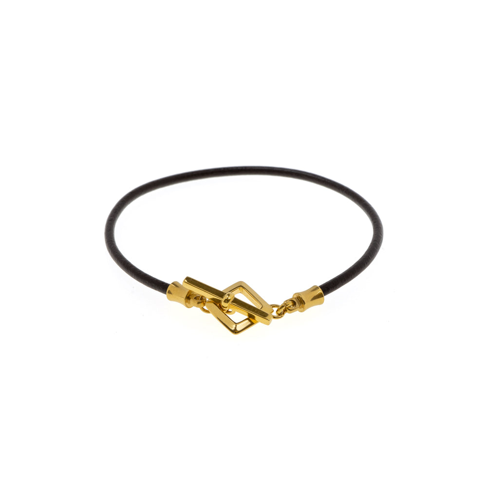 Leather Mantel Bracelet Gold