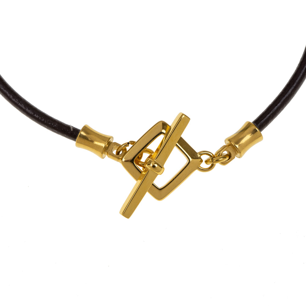Leather Mantel Bracelet Gold
