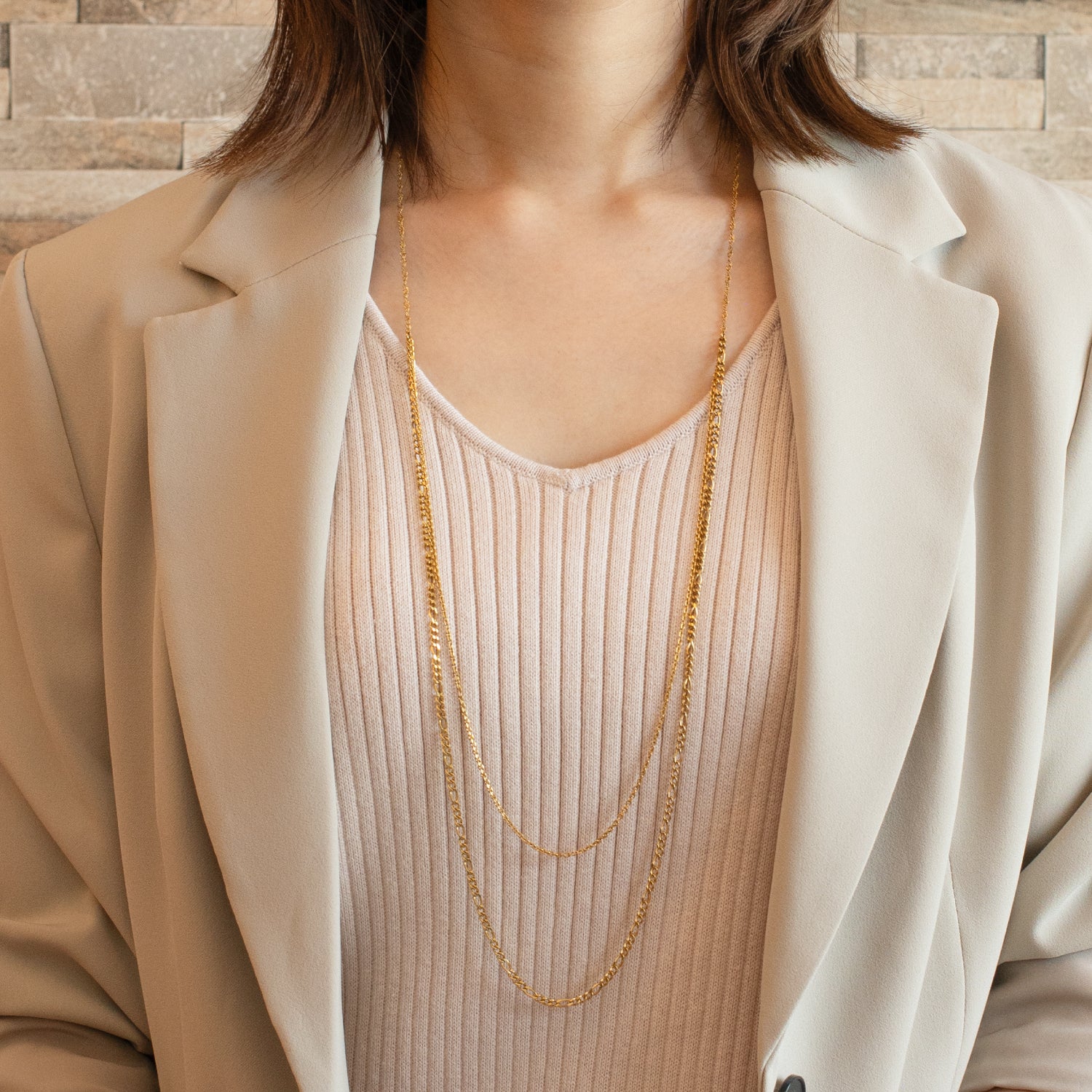 4way long necklace A gold