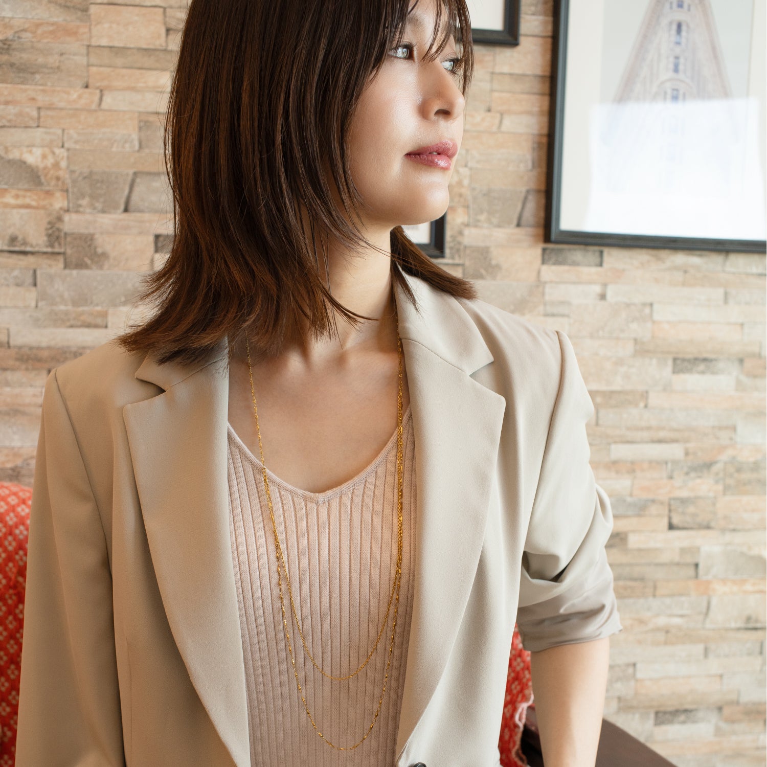 4way long necklace B gold