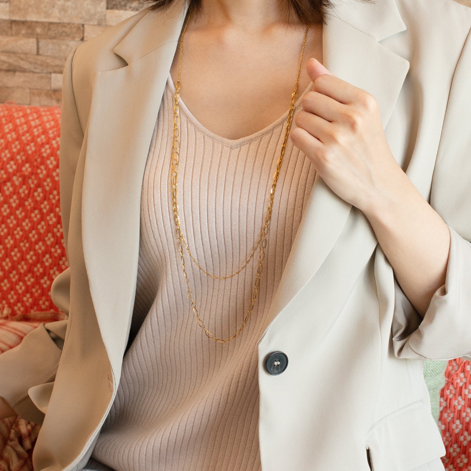 4way long necklace C gold