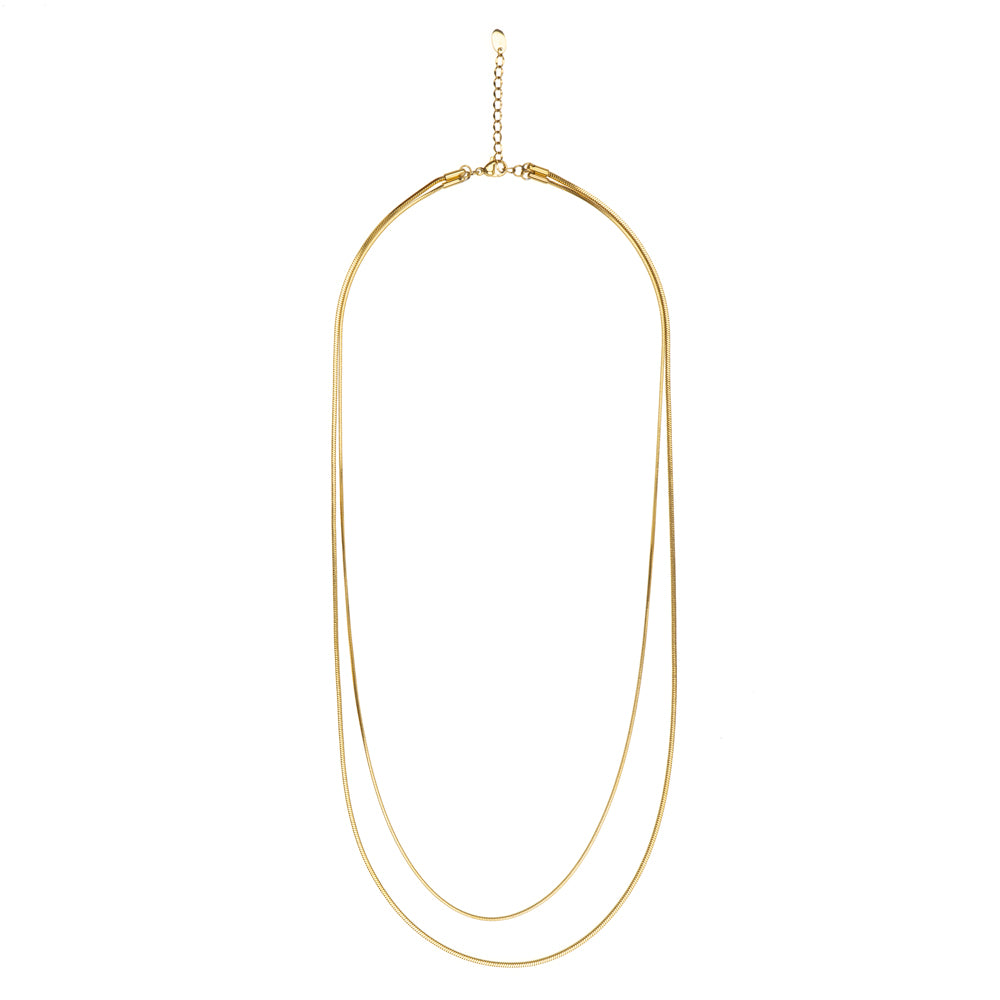 Layered Chain Necklace Gold