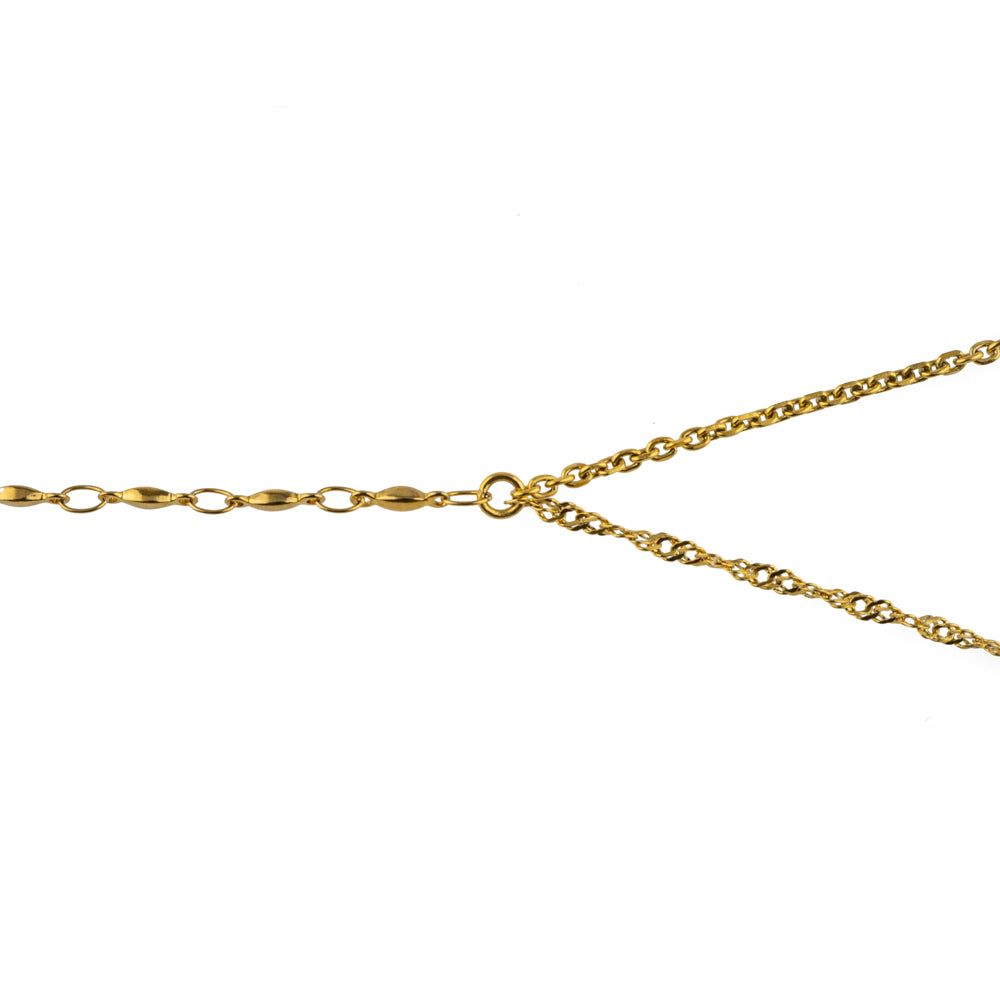 4way long necklace B gold