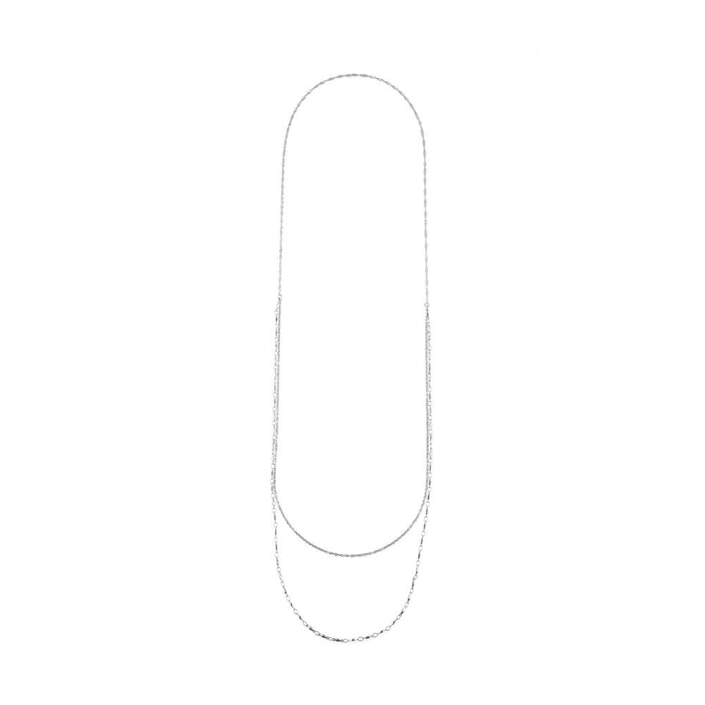 4way long necklace B silver