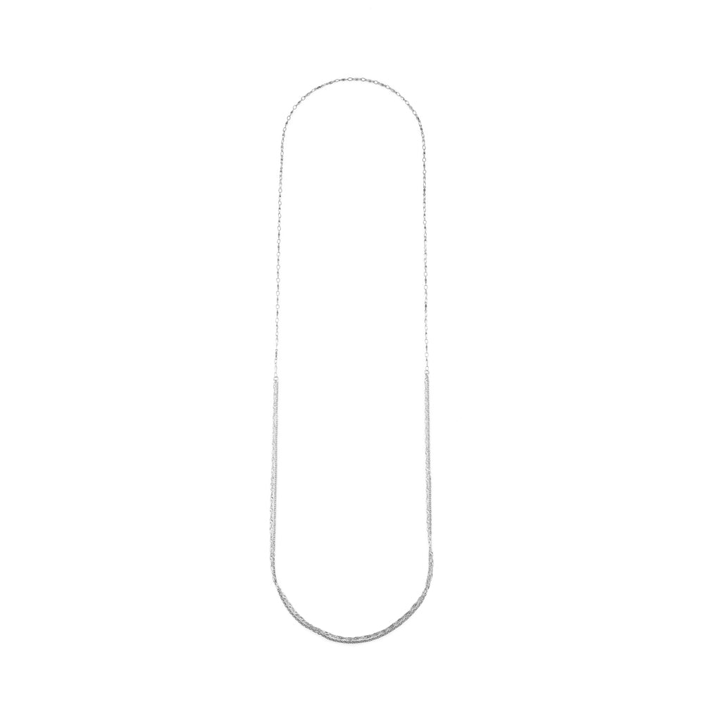 4way long necklace B silver