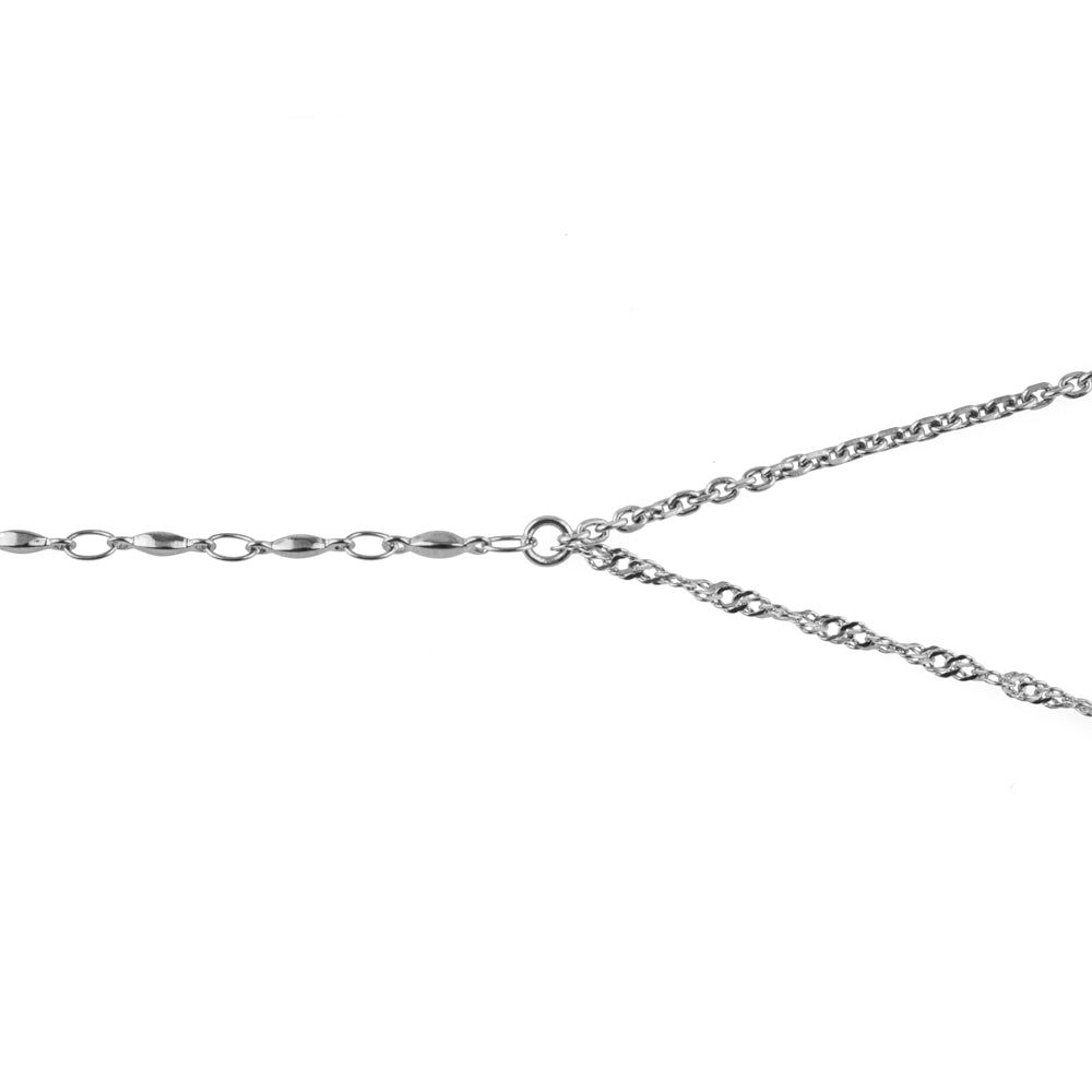4way long necklace B silver