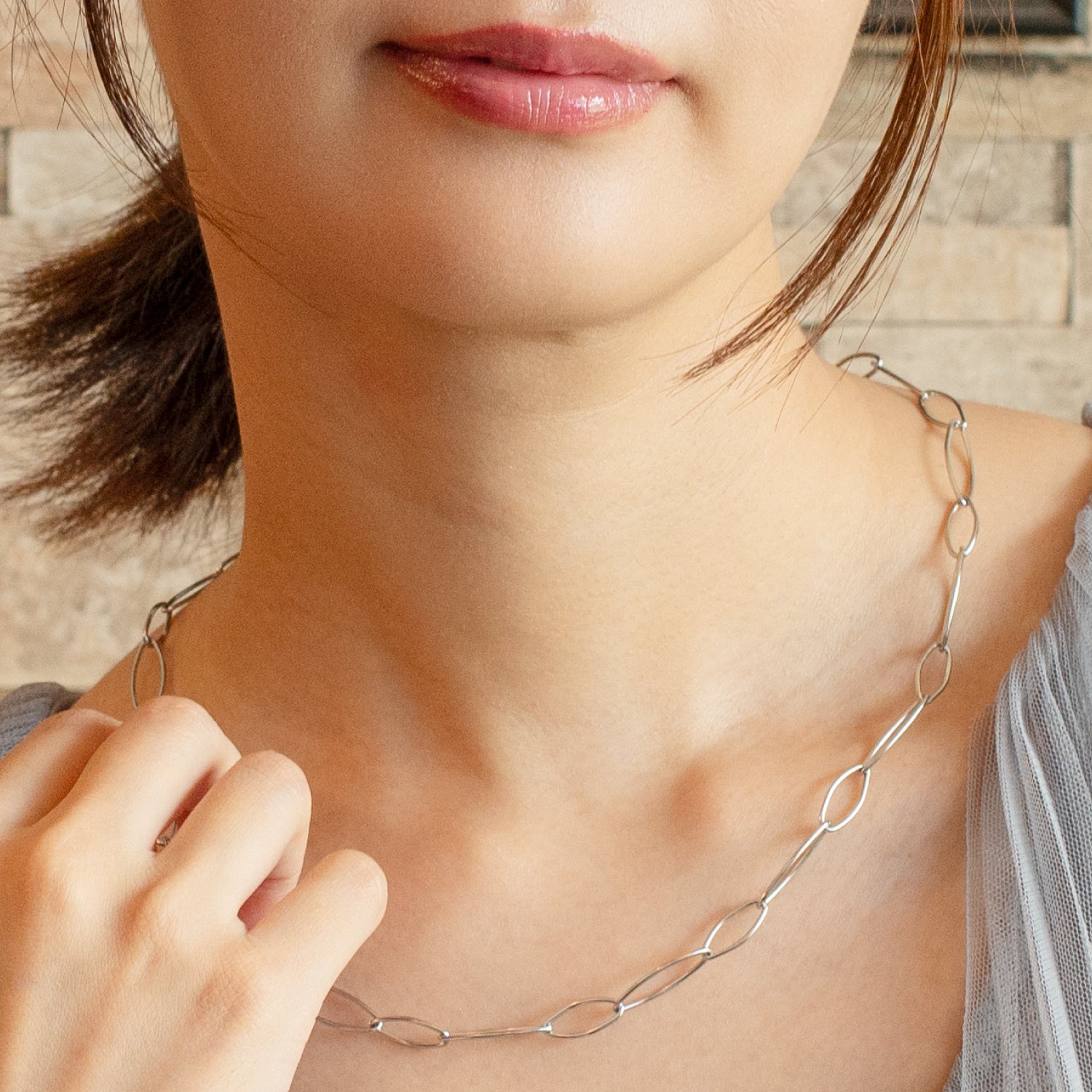 Link Chain Necklace A Silver
