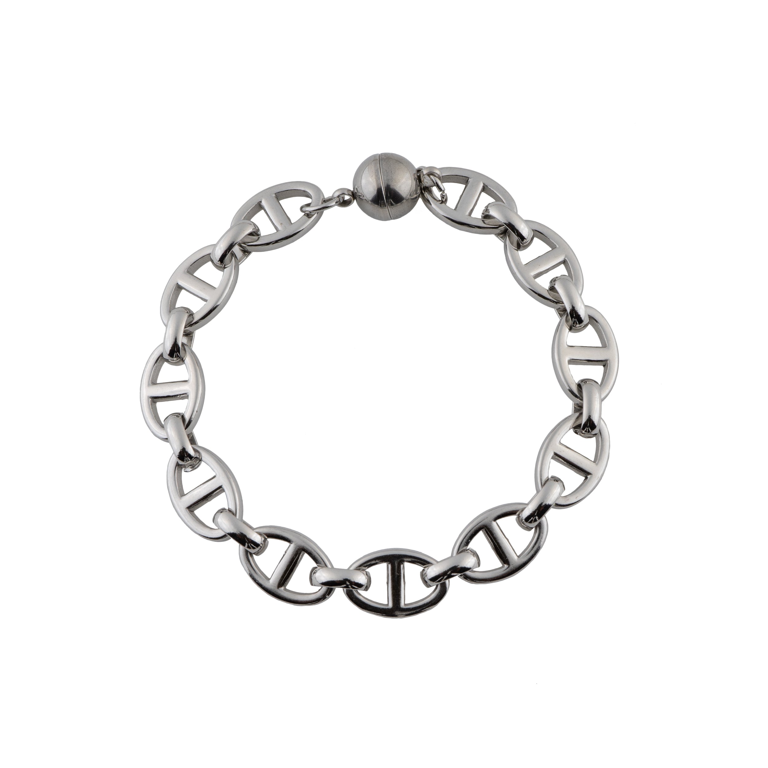 Magnetic Anchor Chain Bracelet Silver
