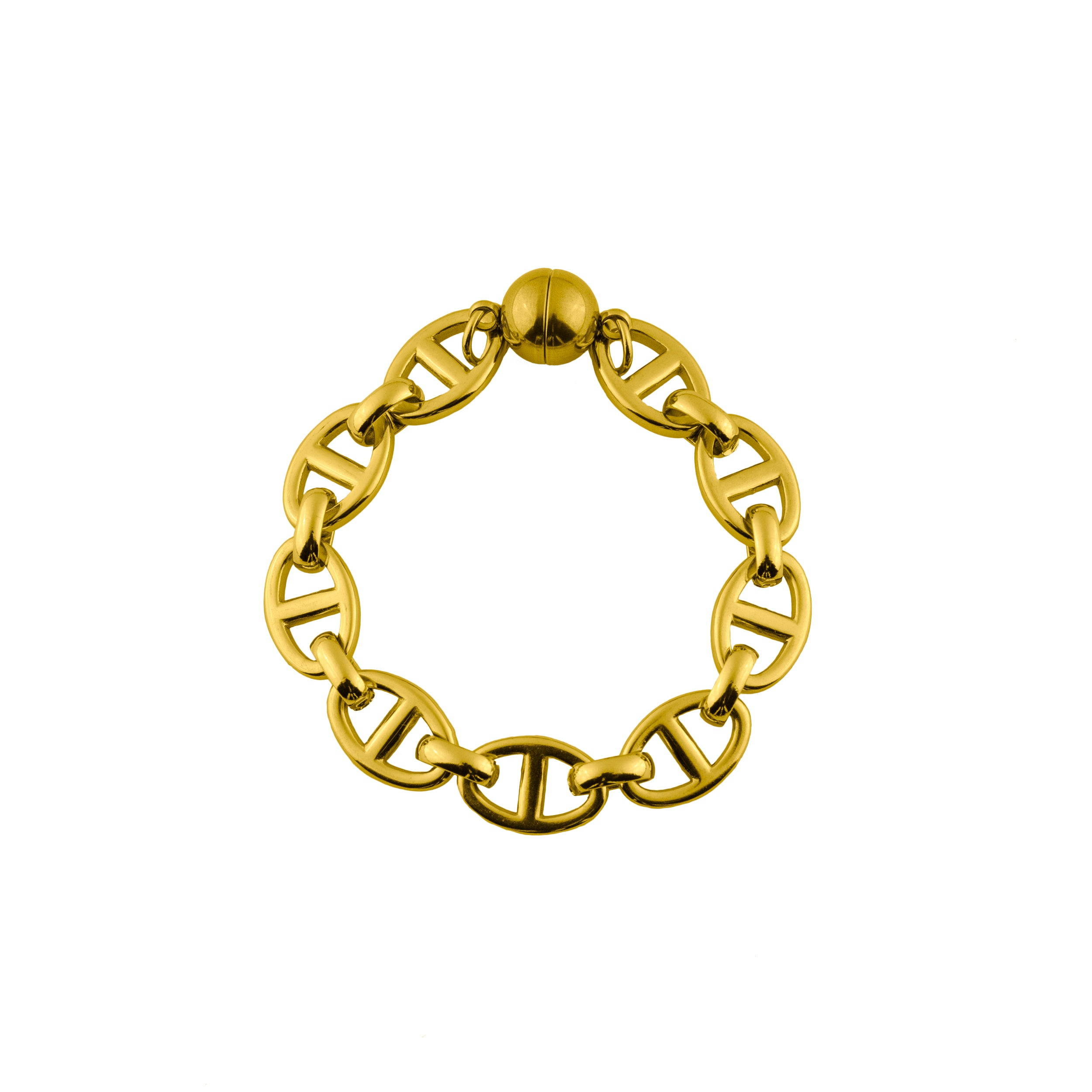 Magnetic Anchor Chain Bracelet Gold