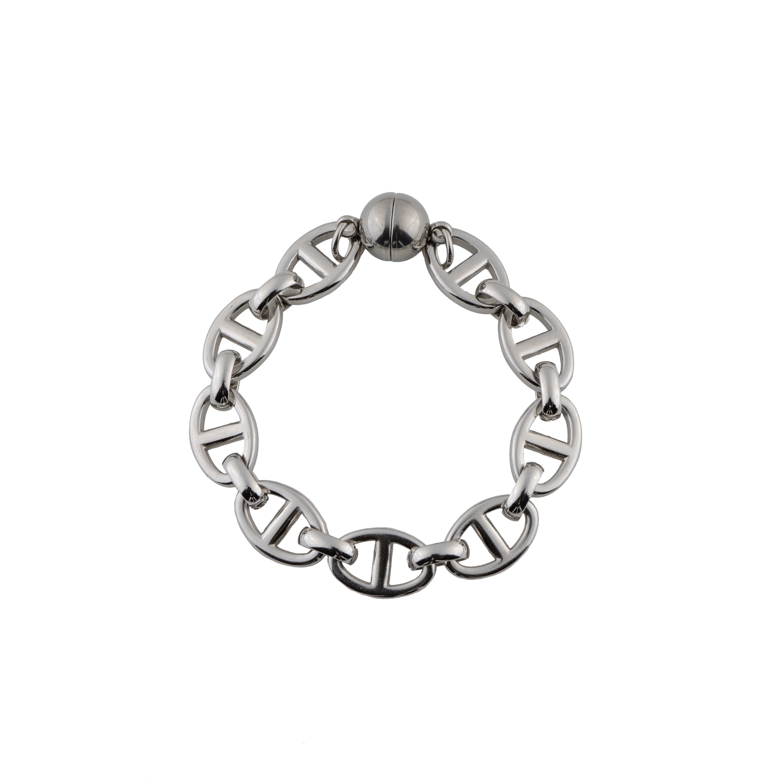 Magnetic Anchor Chain Bracelet Silver