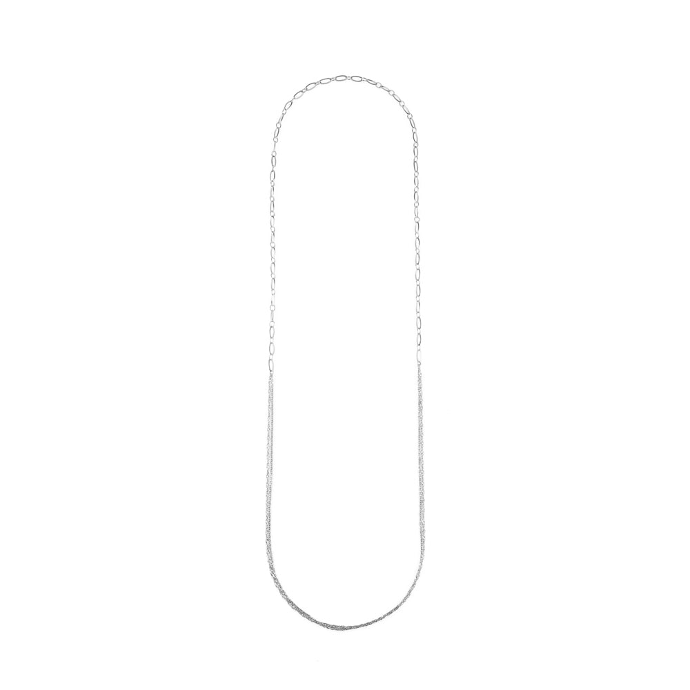 4way long necklace C silver