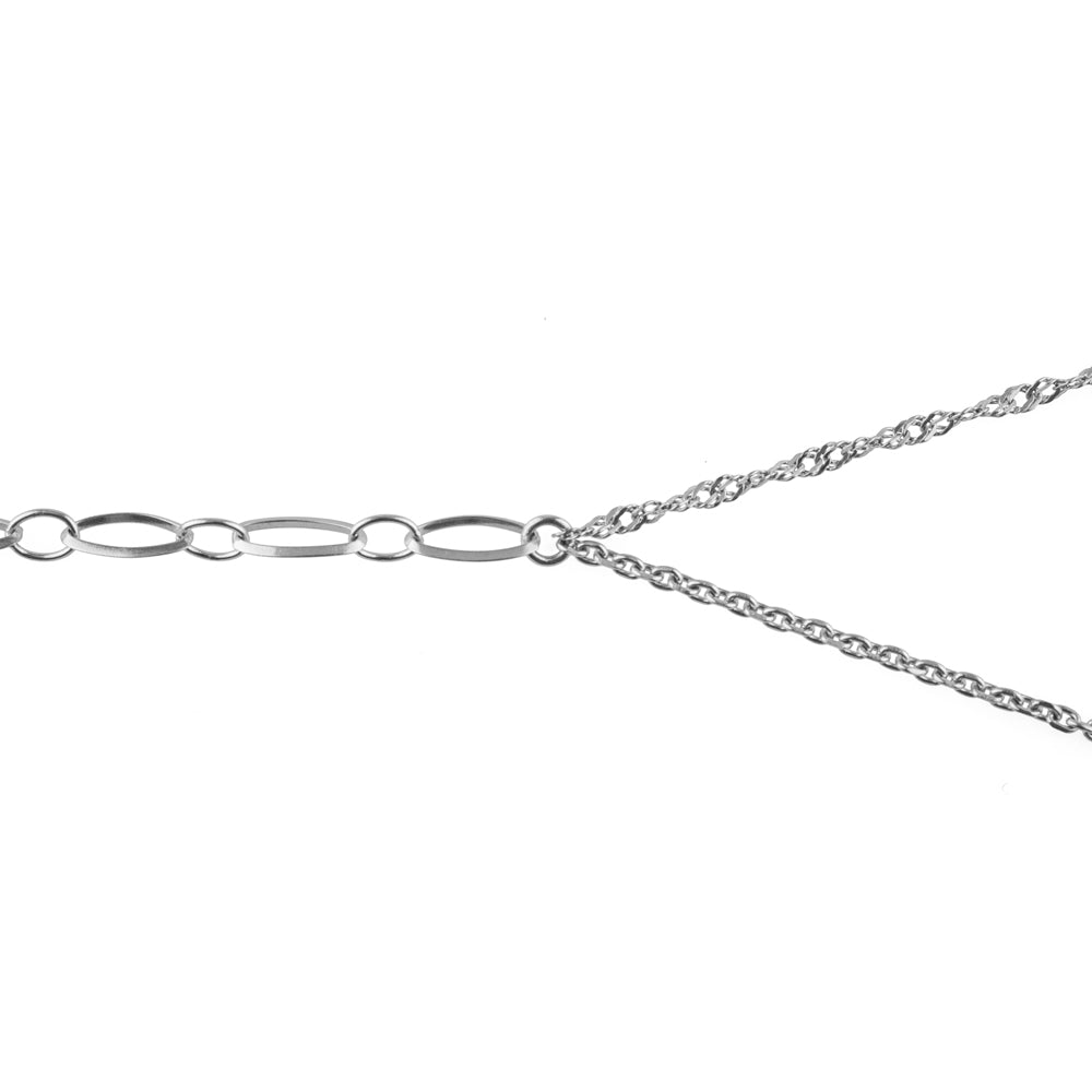 4way long necklace C silver