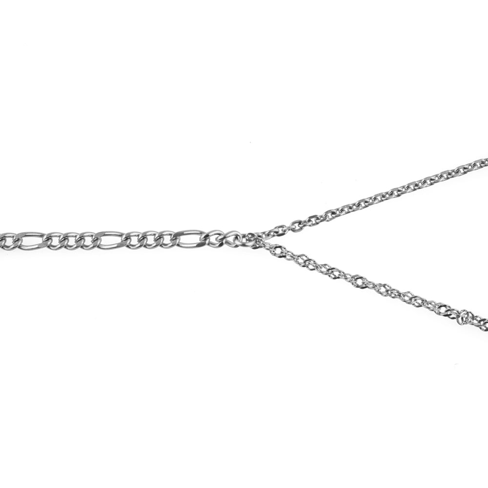 4way long necklace A silver