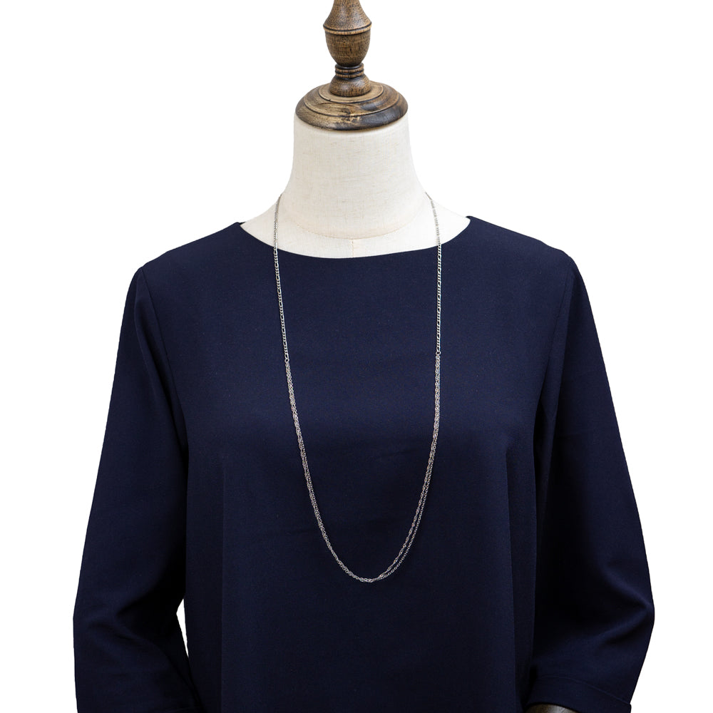 4way long necklace A silver