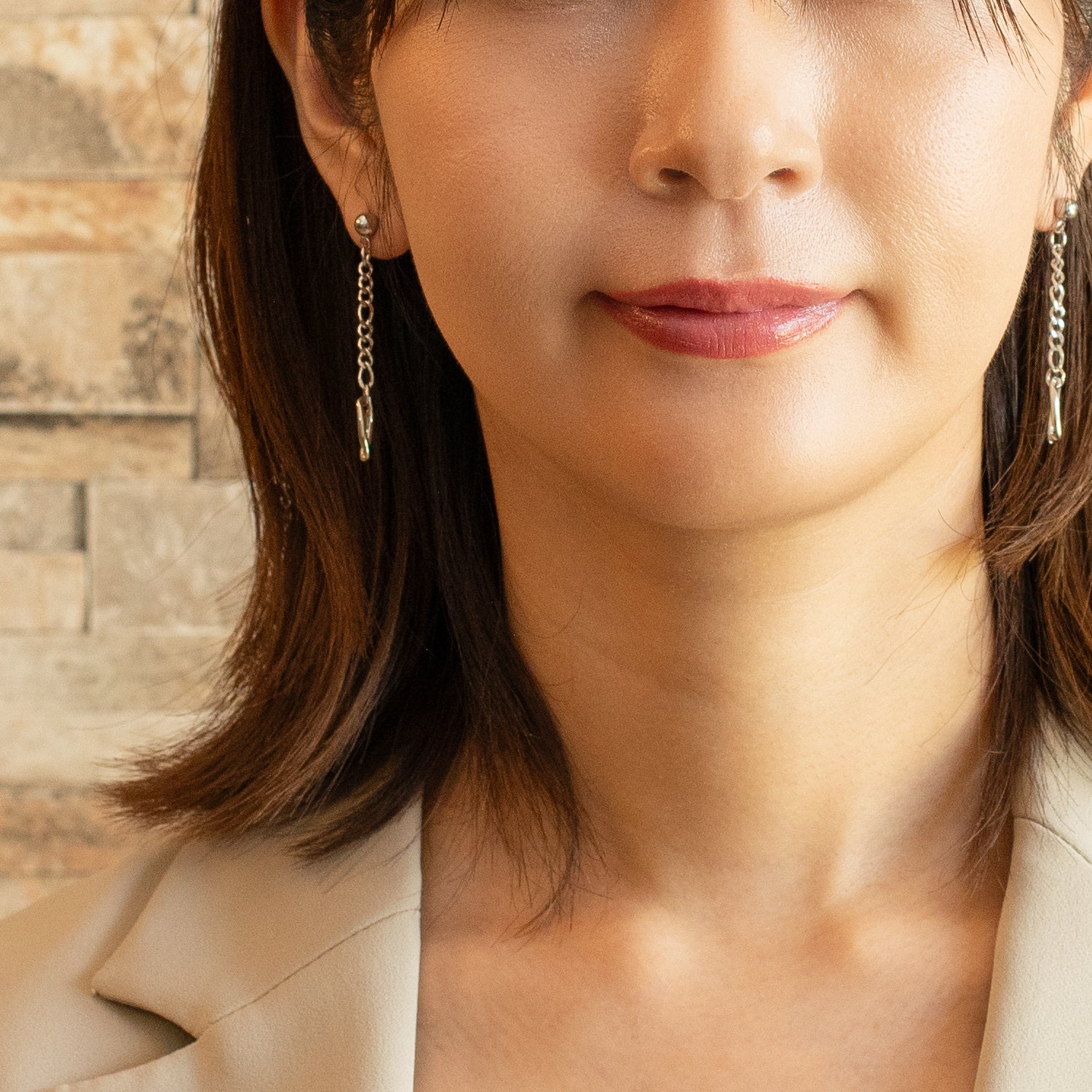 Chain Earrings D Silver