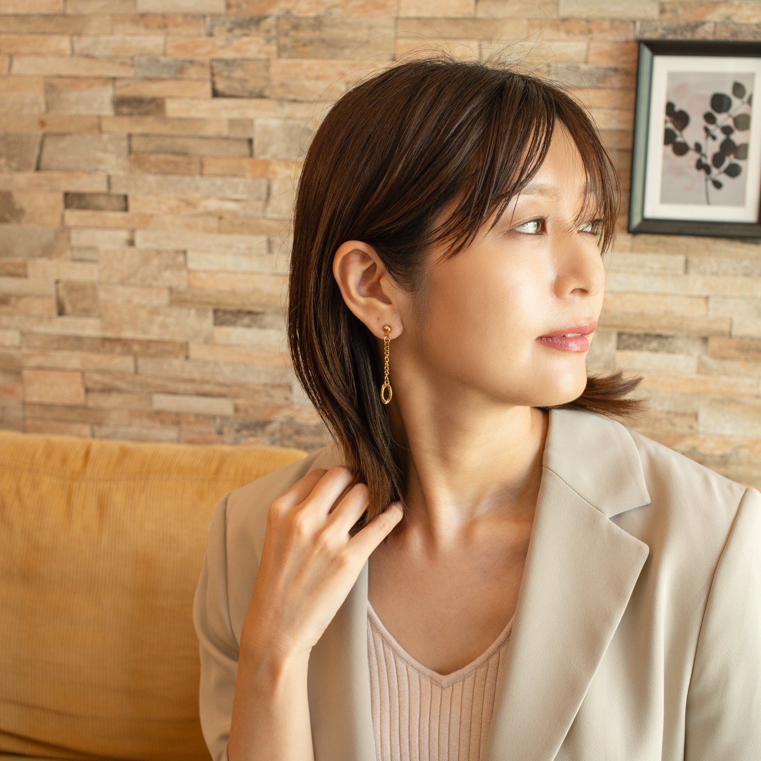 Chain Earrings D Gold