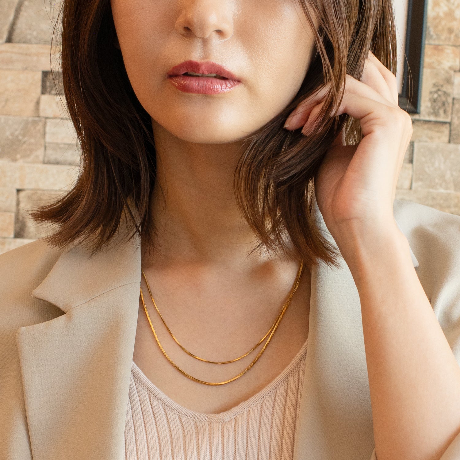 Layered Chain Necklace Gold