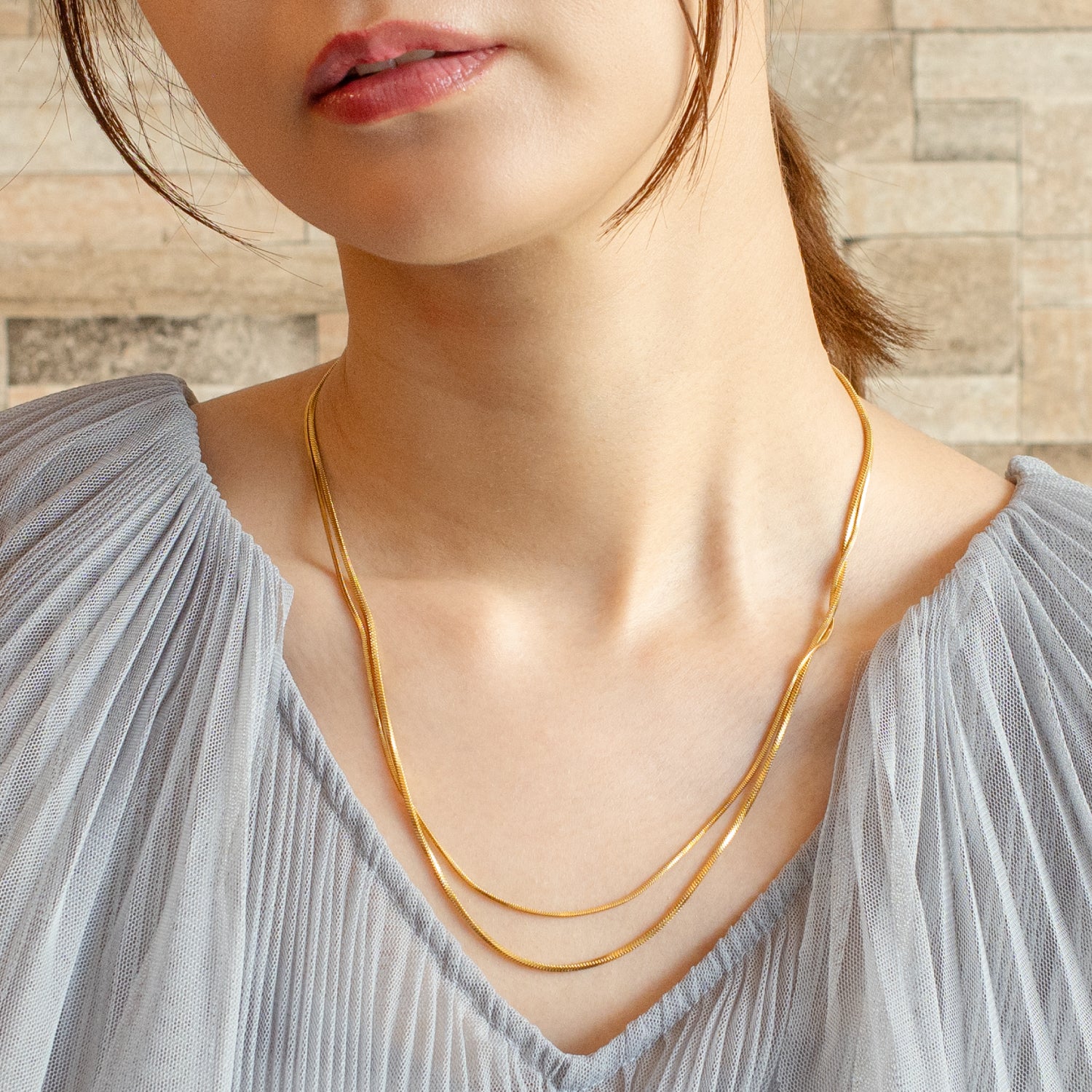 Layered Chain Necklace Gold